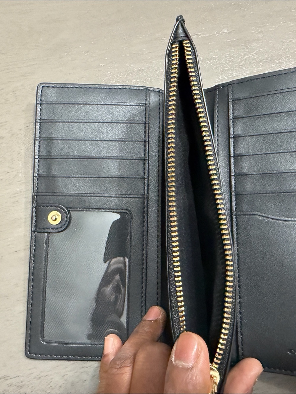 Coach Brown Signature Zip Wallet with Gold Logo - Picture 8 of 8